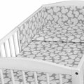 Baby bedding 6pc cotton set pillow duvet bumper cot 120x60 - Mouse grey