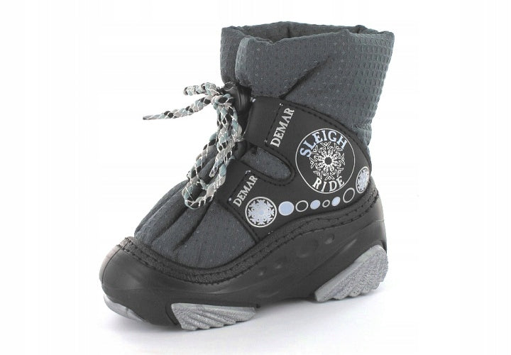 DEMAR Baby Kids Snow Winter Boots Woollen Fur - Grey