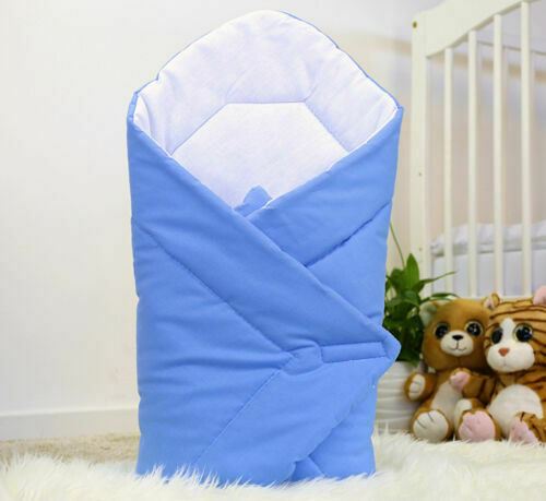 Baby Swaddle Wrap Newborn Bedding Blanket 100% Cotton Sleeping Bag Blue