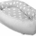 Baby Soft Cocoon Infant Reversible Sleep Nest Grey/ Big White Stars On Grey