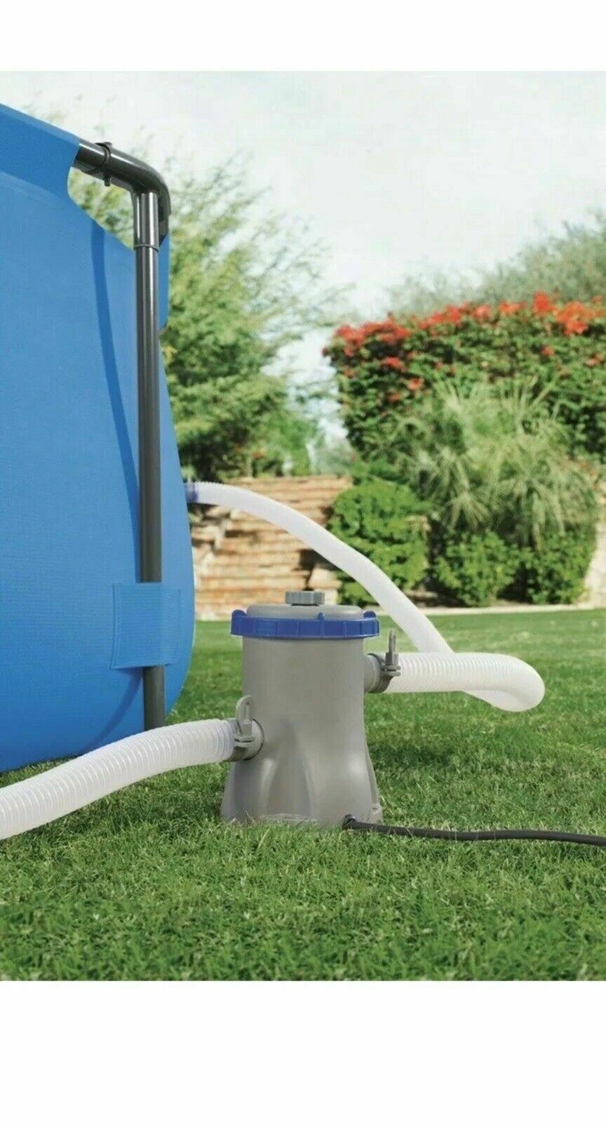 Swimming Pool Garden Steel Round Frame 366cm Bestway 12Ft X 30In Pro Set + Pump