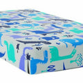 100% cotton fitted sheet printed design for baby crib 90x40cm Dinosaurs blue