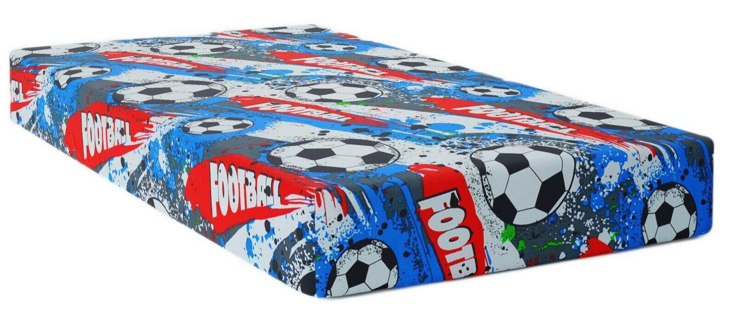 Baby Fitted Cot Sheet Printed Design 100% Cotton Mattress 120X60 cm Football
