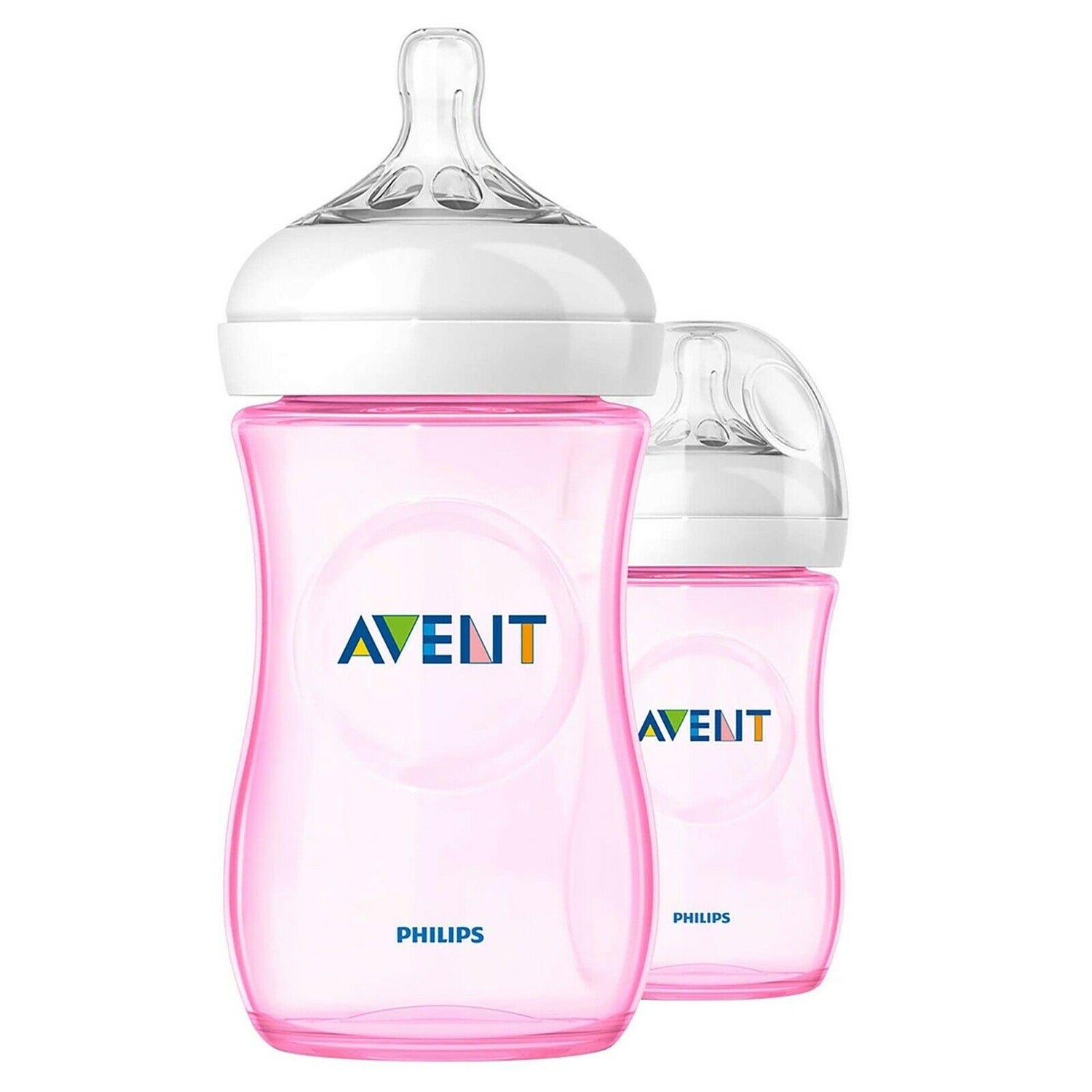 Philips Avent Baby Feeding Natural 260Ml/9Oz Bottle X2 Pink