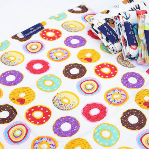 Bamboo nappy cloth Printed Soft To Touch Diaper Bibs Reusable 30x30cm Donuts
