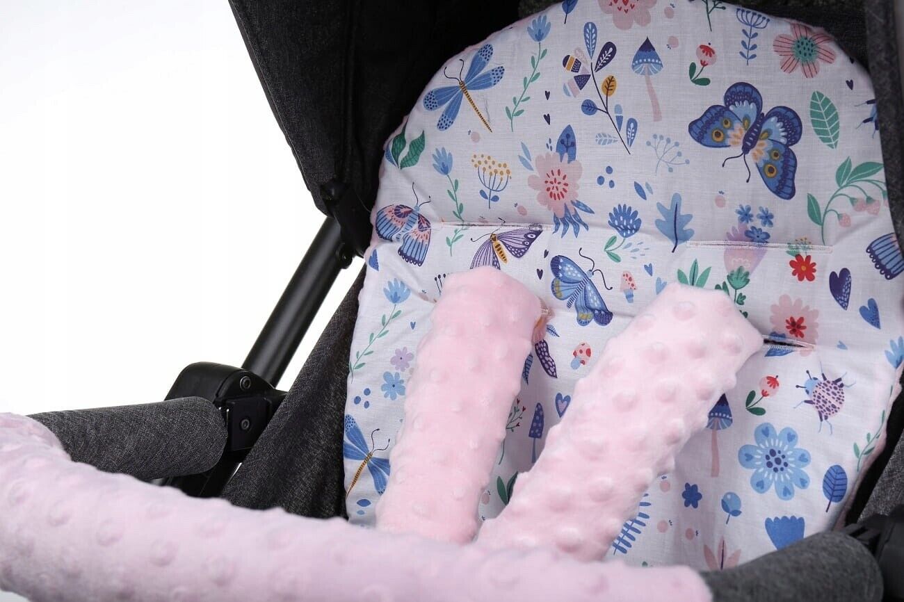 Baby Liner Stroller Buggy Pad Universal Dimple Insert 71x35cm Pink/On the Meadow