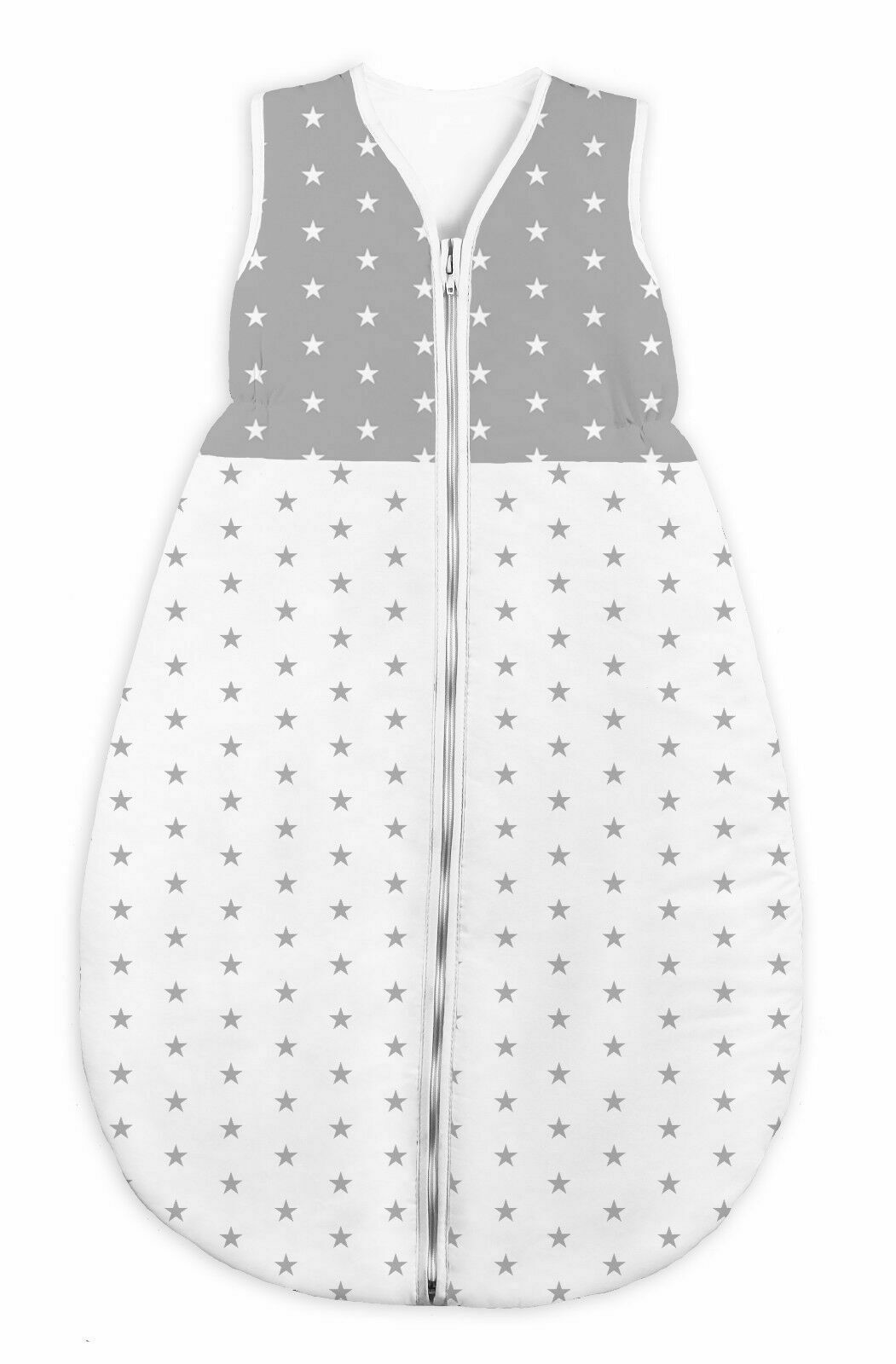 Baby sleeping bag short sleeve 6-18 months 86cm Small white grey stars