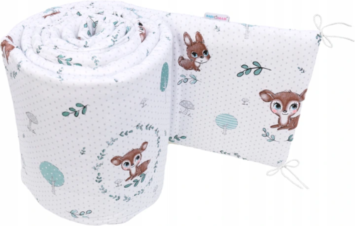 3Pc Baby Bedding Set Bumper All-round Pillow Duvet Fit Cot 120x60cm Fairy-tale Forest