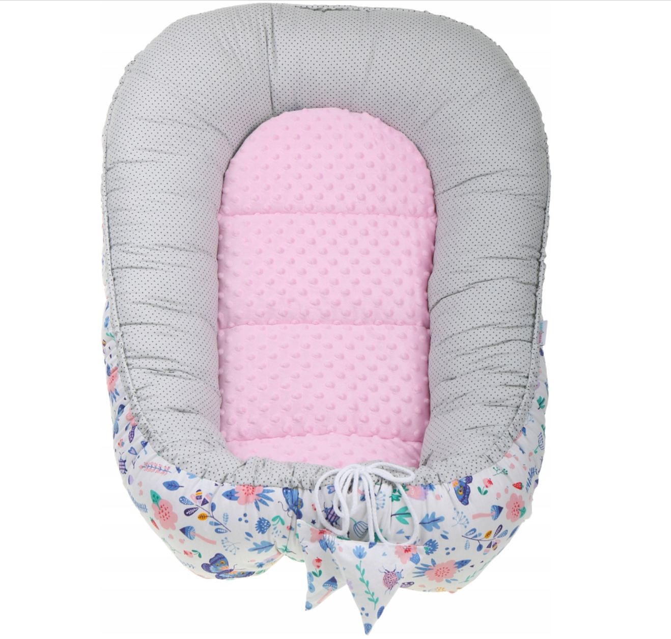 Baby Soft Cocoon 6pc Double-sided Infant Nest Bed Cushion On the Meadow/ Dots