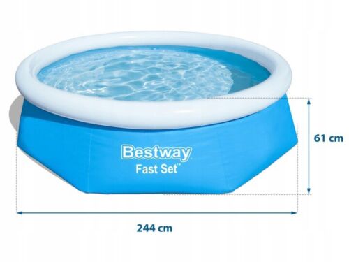 Bestway Swimming Pool Garden Round 244x61cm 57448 Fast Set Inflatable