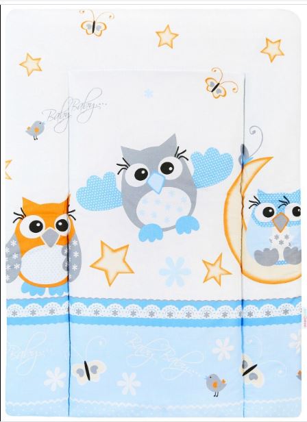 Baby 100% cotton changing mat child toddler Owls Moon blue