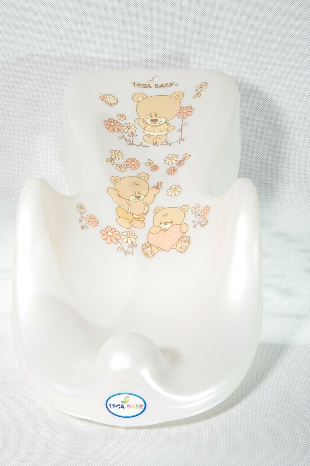 Baby Bath Support Seat Toddler Kids Anatomic Bath Chair Safe Non-Slip Tega Baby Teddy White