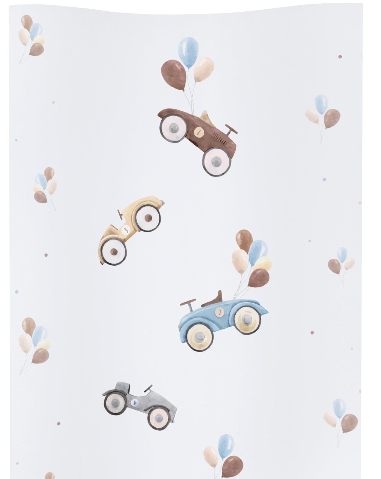 Baby Changing Mat Padded Soft Base 70x50cm Waterproof Raised Edges Retro Cars