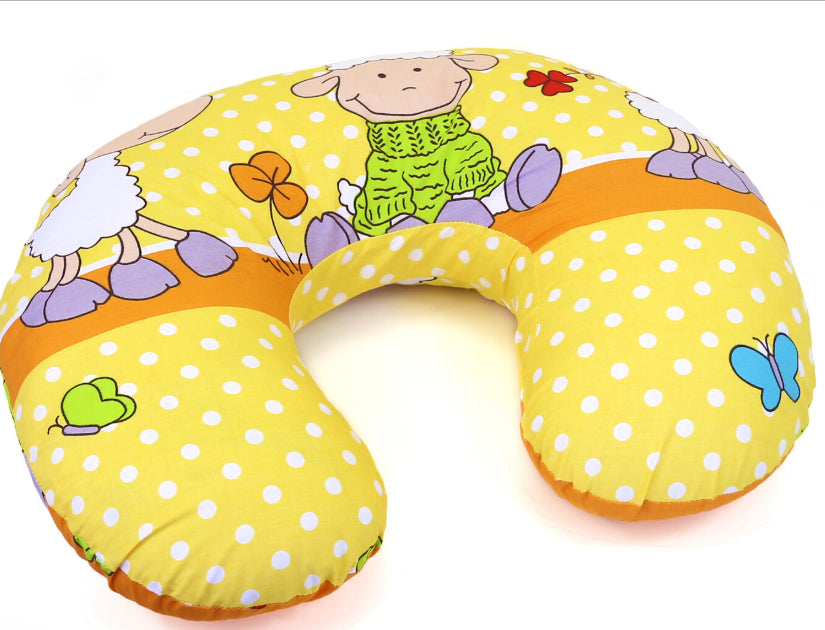 Baby feeding pillow + removable cover cotton newborn maternity Sheep yellow