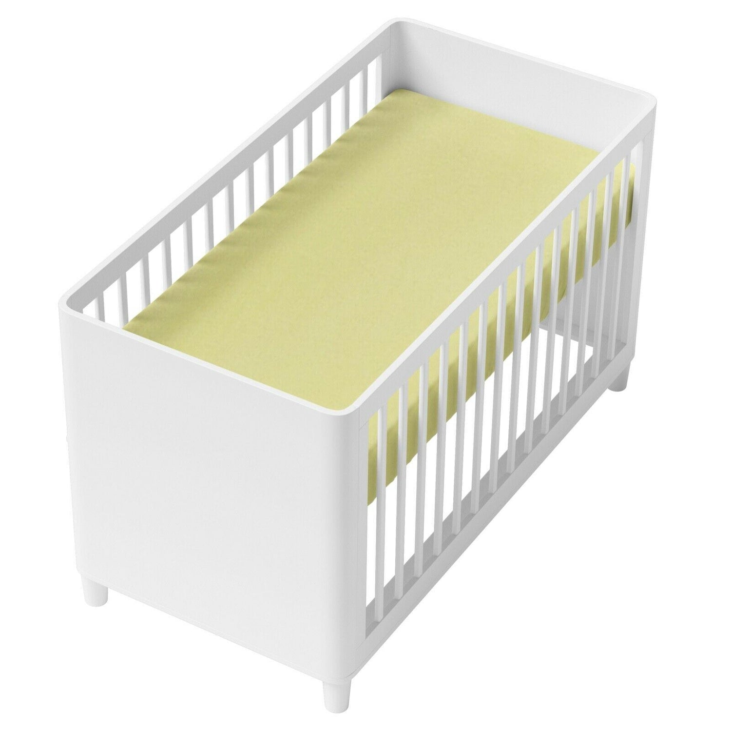 Super Soft Fitted Sheet Jersey Stretchy Cotton Fit Cot 120/60cm Yellow