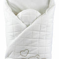 Baby Swaddle Wrap Newborn Bedding Blanket 100% Cotton Sleeping Bag Embroidery White