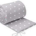 Padded Bumper To Fit Baby Cot Bed All-Round Cotton 420cm Small Stars On Grey