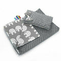 Warm Baby Blanket Dimple Quilt Pillow Double Sided 100X75cm Grey-Elephants Grey