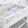 Baby 6Pc Bedding Set Pillow Duvet Quilt Sheet Bumper Fit Cotbed 140X70cm Cuddle Bears Blue