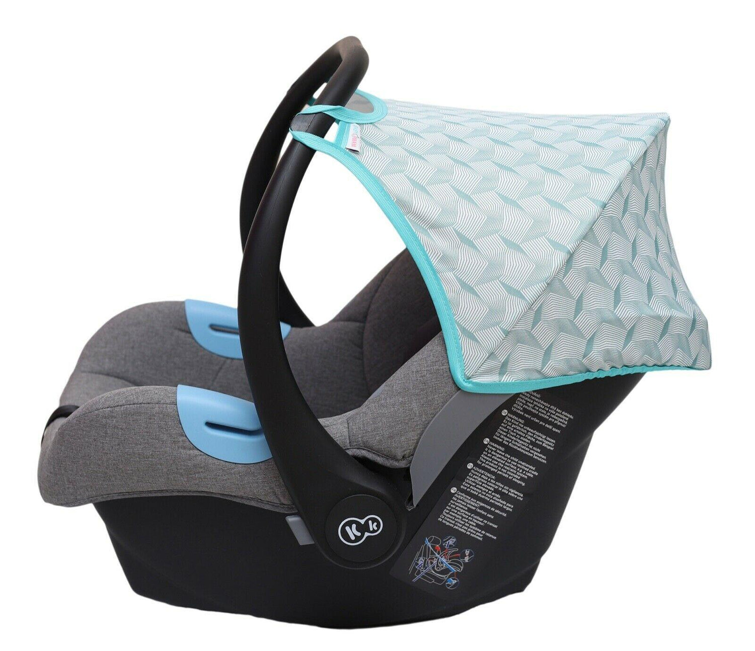 Car Seat Hood Replacement Universal Baby Cover Wind Sun Canopy Shade Waterproof - Lines Mint