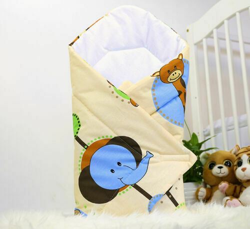 Baby Swaddle Wrap Newborn Bedding Blanket 100% Cotton Sleeping Bag Jungle