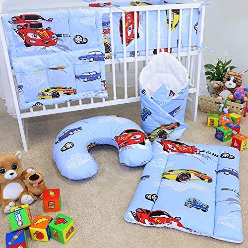 Baby bedding set Cotton Nursery 14pc to Fit Cot 120x60cm Cars