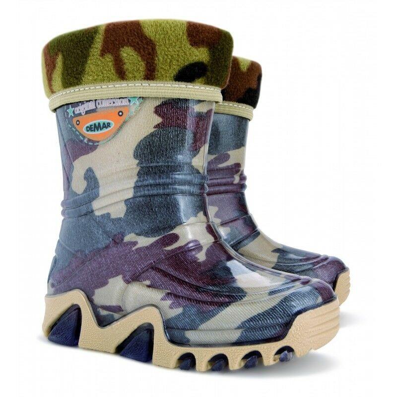 Wellies Kids Rain Snow Boots Removable Inner Lining Socks Wellington Moro