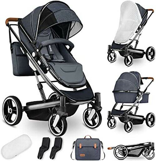 Baby Stroller Carrycot 2 In 1 Mari Graphite Lionelo Pram Buggy Pushchair