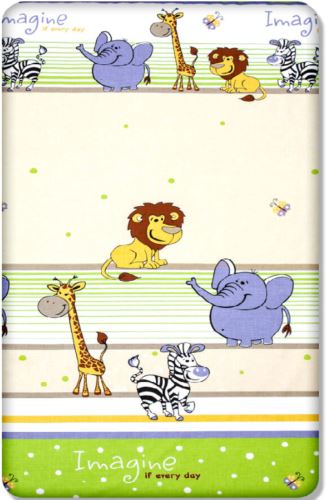 Baby Fitted Toddler Bed Sheet Printed 100% Cotton Mattress 160X80cm Safari Green
