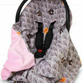 Baby Blanket Car Seat Reversible Wrap Plush Soft Double Sided Cotton 100X100cm Pink-Fox In The Forest