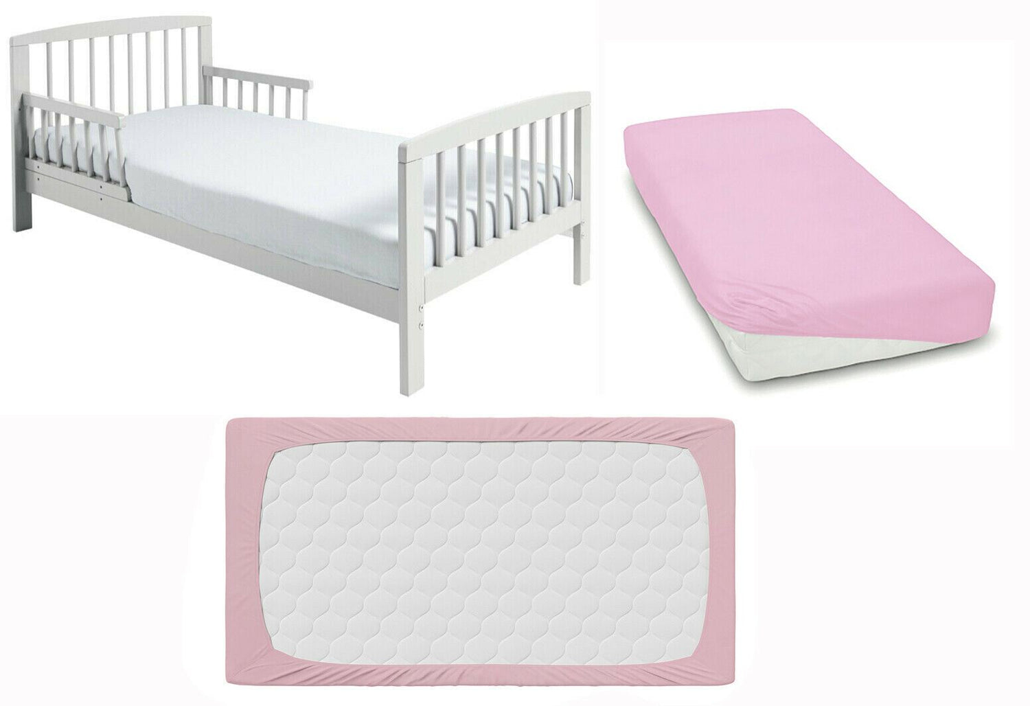 Super soft fitted sheet jersey stretchy cotton fit Junior bed 160/80cm Pink - MyHappy Baby