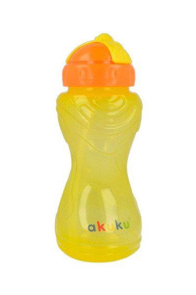 Baby Non Spill Drinking Bottle Cup With Rubber Straw Akuku Yellow - MyHappy Baby