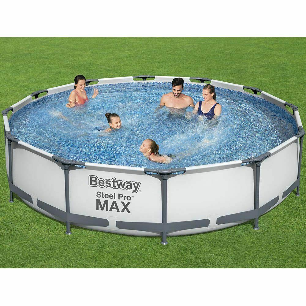 Bestway Steel Pro Max Round Garden Swimming Pool 366 X 76cm 12Ft X 30In + Pump
