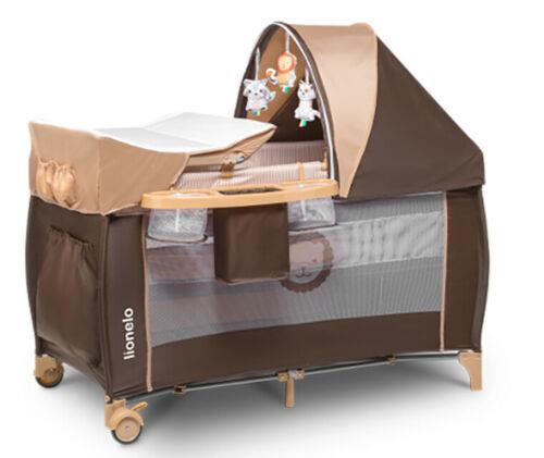 Baby bed toddler travel cot changing accessories SVEN LIONELO Brown/beige