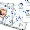 Baby 4Pc Bedding Set Pillow Duvet Quilt Fit Cotbed 140X70cm Teddy Boy White