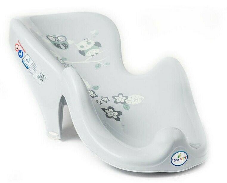 Baby Bath Support Seat Toddler Kids Anatomic Bath Chair Safe Non-Slip Tega Baby Owls Grey