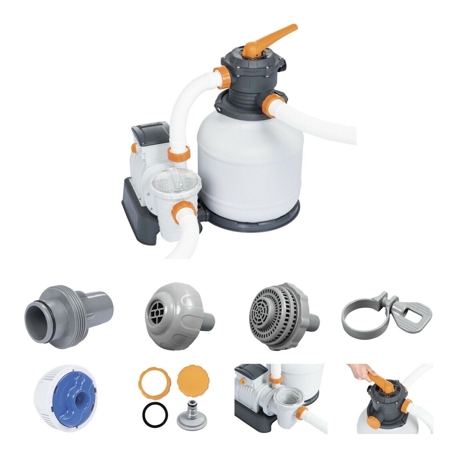 Filter Pump 2000gal Bestway BW58499GB Above Ground Pool Flowclear