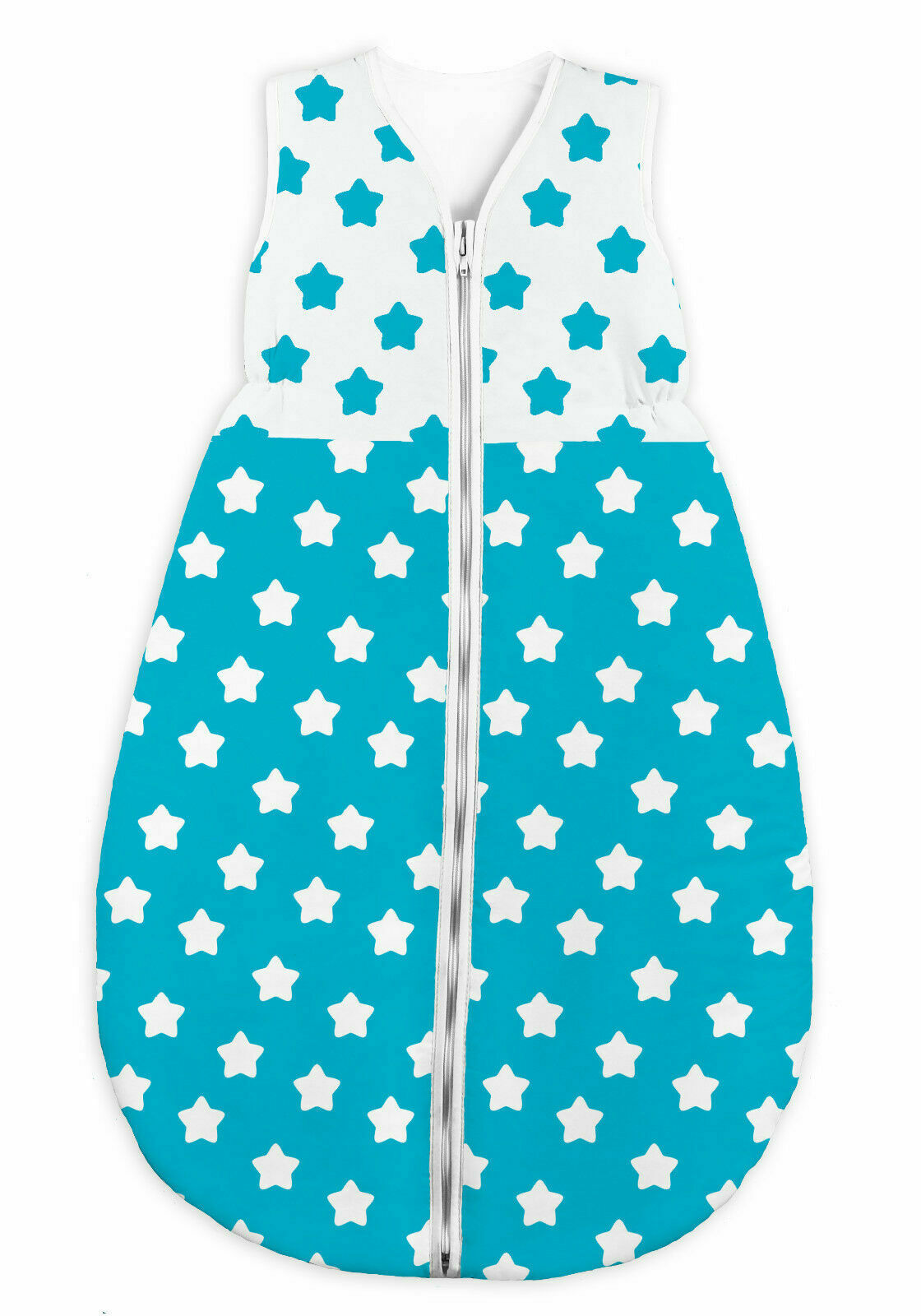 Baby sleeping bag short sleeve 0-6 months 68cm Big turquoise stars