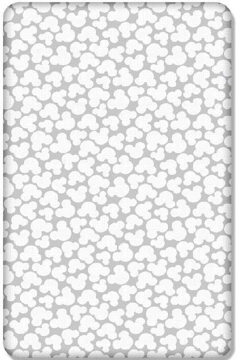 100% cotton fitted sheet printed design for baby crib 90x40cm Mouse grey
