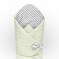 Baby Swaddle Wrap Newborn Dimple Cotton Infant Bedding Cream/Grey Stripes