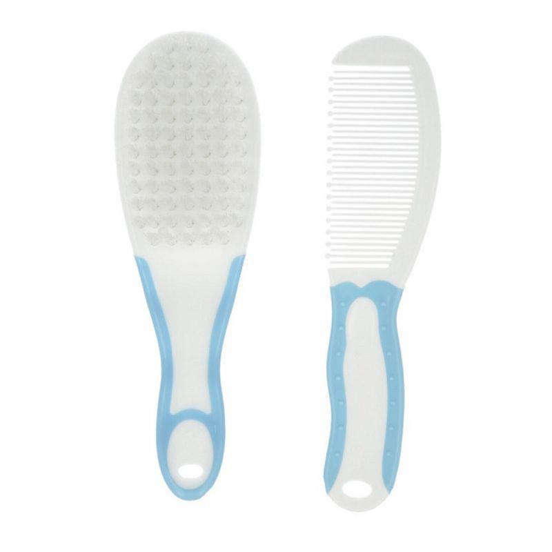 Baby Hair Brush And Comb 2 In 1 Grooming Set Soft Gentle Akuku Blue