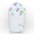 Baby Swaddle Wrap Newborn Dimple Cotton Infant Bedding White/Owls White