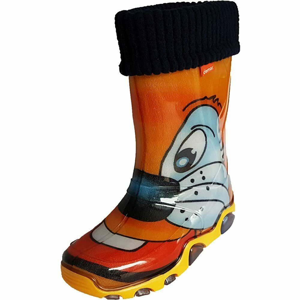 Wellies Kids Rain Snow Boots Removable Inner Lining Socks Wellington Tiger - MyHappy Baby