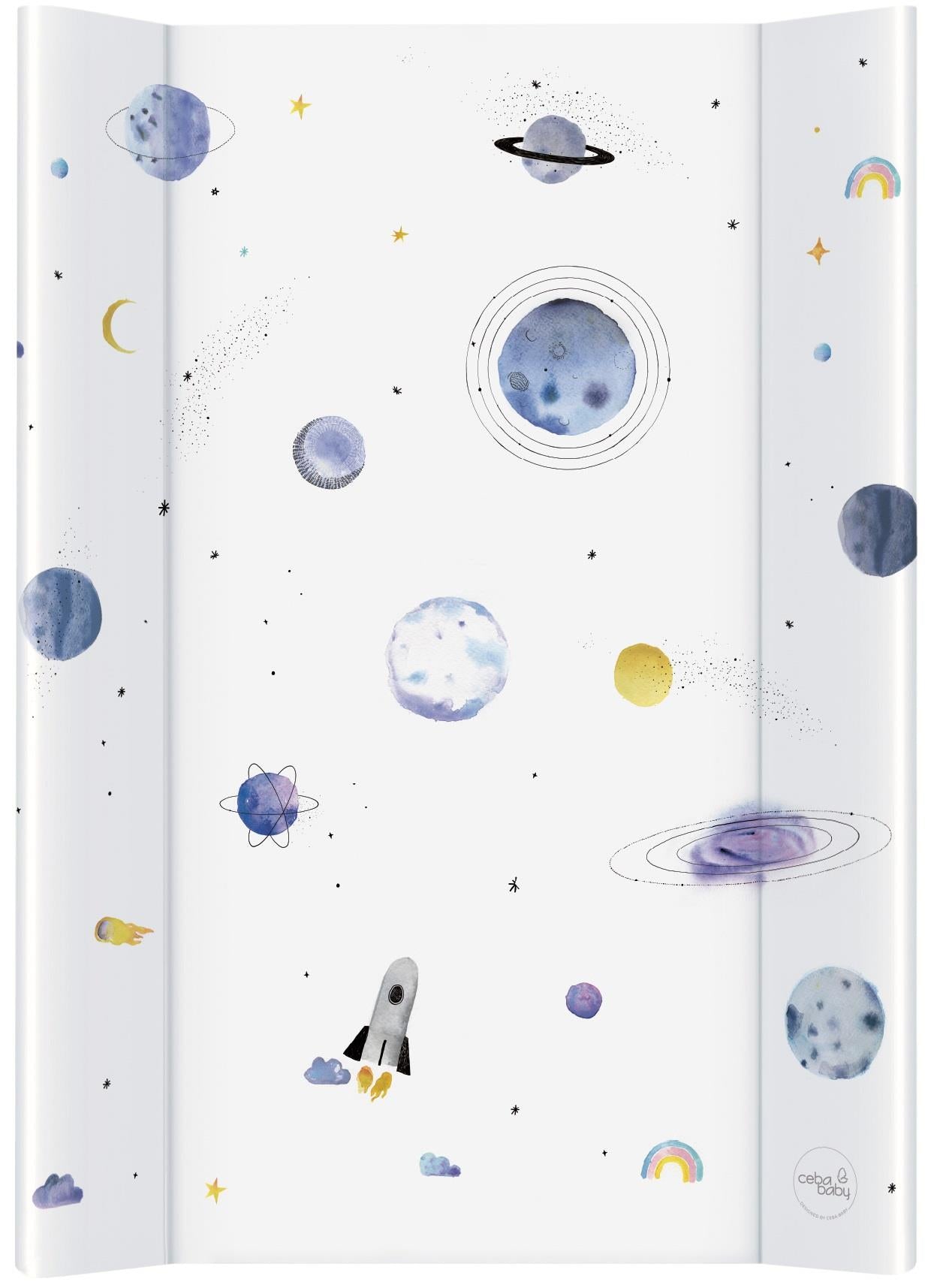 Baby Changing Mat Padded Hard Base 70x50cm Bolts Waterproof fit Cot 120x60cm Universe