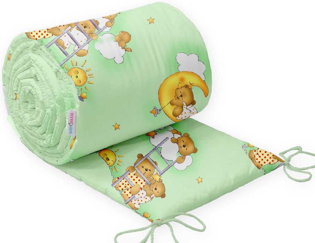 Baby Bedding Bumper 190cm Half Cot Bed Ladder Green