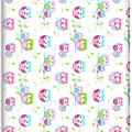 100% cotton fitted sheet printed design for baby crib 90x40cm Owls white