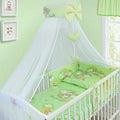 Baby Bedding 6Pc Cotton Set Pillow Duvet Bumper cot 120x60cm Ladder Green