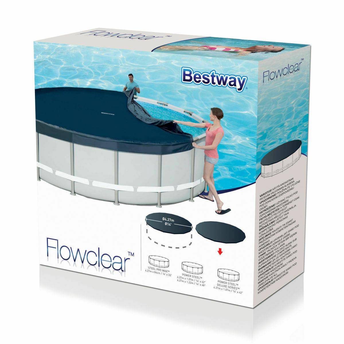 Bestway Swimming Pool Cover 14Ft Frame Steel Pro Power Steel 4.27M Tarpaulin