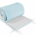 Baby Dimple Padded Bumper 180cm Straight fit COT 120x60cm Blue/ Grey Stripes