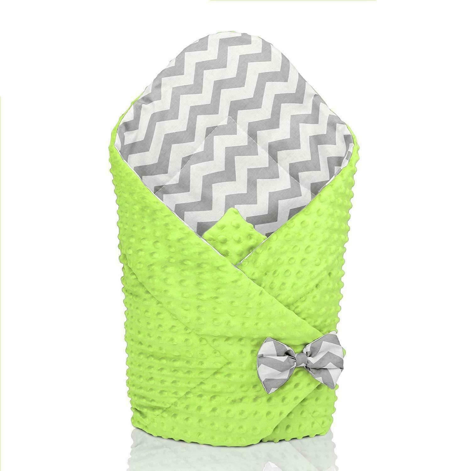 Baby Swaddle Wrap Newborn Dimple Cotton Infant Bedding Green/ Zig Zag